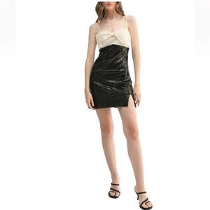 Lush Black and White Color Block Mini Dress NWOT small